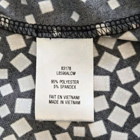 Laura Plus Black & White Square Polka-Dot A-Line Belted Midi Dress | Size 2X - Picture 8 of 8